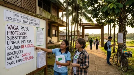 IFAM abre seleção em Lábrea para professor de inglês com salário de R$ 4,4 mil e inscrição gratuita