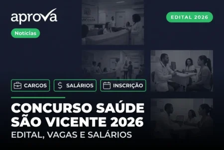 Concurso Caixa de Saúde de São Vicente 2026 oferece salários de até R$ 6,8 mil e estabilidade no litoral paulista
