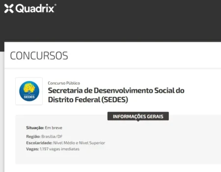Concurso Sedes-DF 2026: confira detalhes das provas objetiva, discursiva e títulos