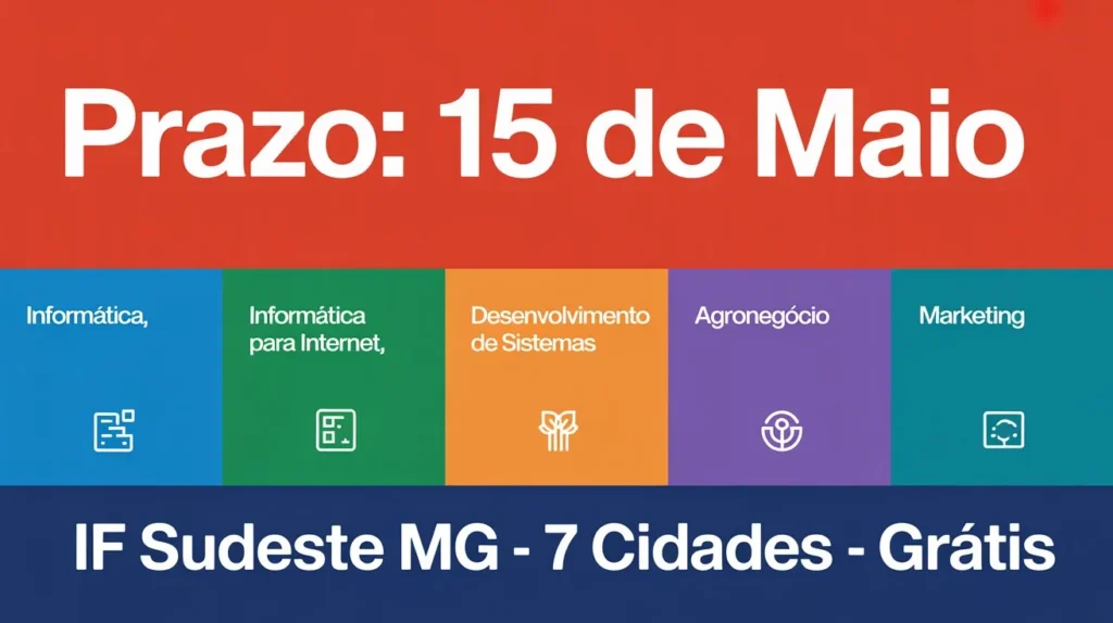 Última chance: inscrições para 1.320 vagas grátis em cursos técnicos EaD no IF Sudeste MG terminam amanhã