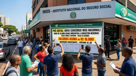 INSS pede 10 mil vagas em novo concurso público previsto para 2026