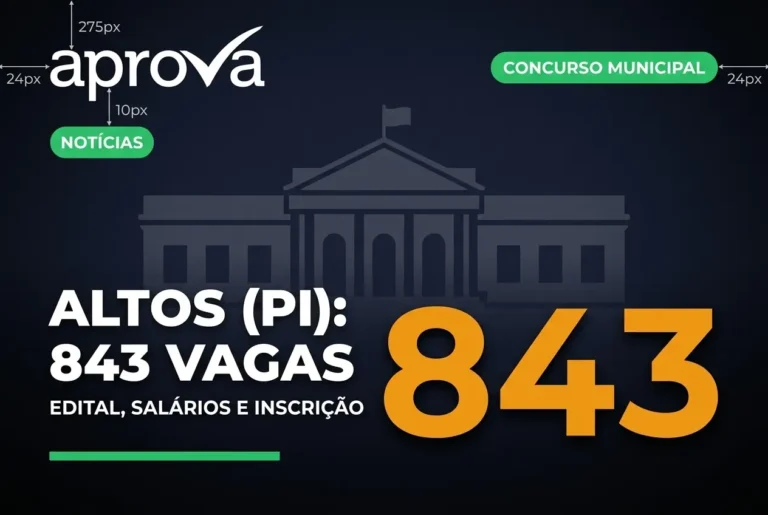 Altos (PI) publica edital de concurso com 843 vagas para todos os níveis de escolaridade