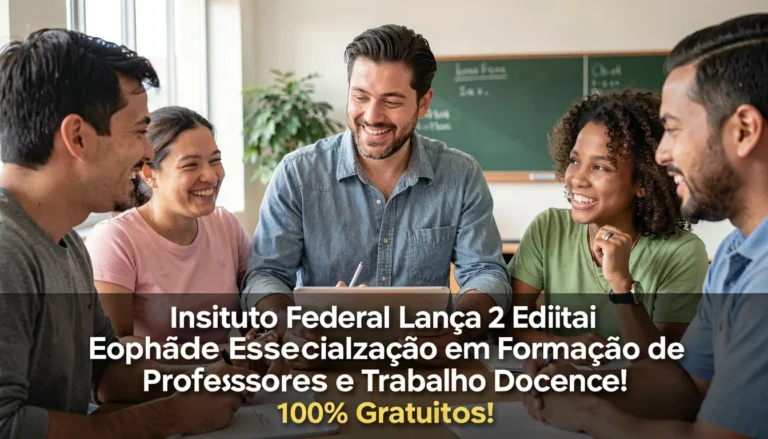 Instituto Federal Lança 2 Editais de Especialização Gratuita para Formação de Professores e Trabalho Docente