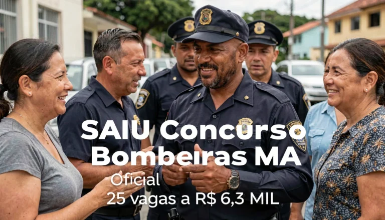 Concurso Bombeiros MA Oficial 2026: 25 vagas com salário de R$ 6,3 mil para nível médio