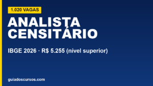IBGE abre 1.020 vagas para Analista Censitário com salário de R$ 5,2 mil