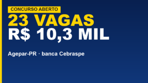 Concurso Agepar-PR: 23 vagas para Especialista em Regulação e salário de R$ 10,3 mil