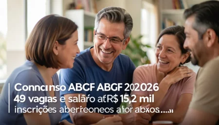 Concurso ABGF 2026: 49 vagas e salários de até R$ 15,2 mil com inscrições abertas Concurso ABGF 2026: 49 vagas e salários de até R$ 15,2 mil com inscrições abertas