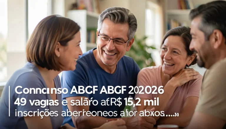 Concurso ABGF 2026: 49 vagas e salários de até R$ 15,2 mil com inscrições abertas Concurso ABGF 2026: 49 vagas e salários de até R$ 15,2 mil com inscrições abertas